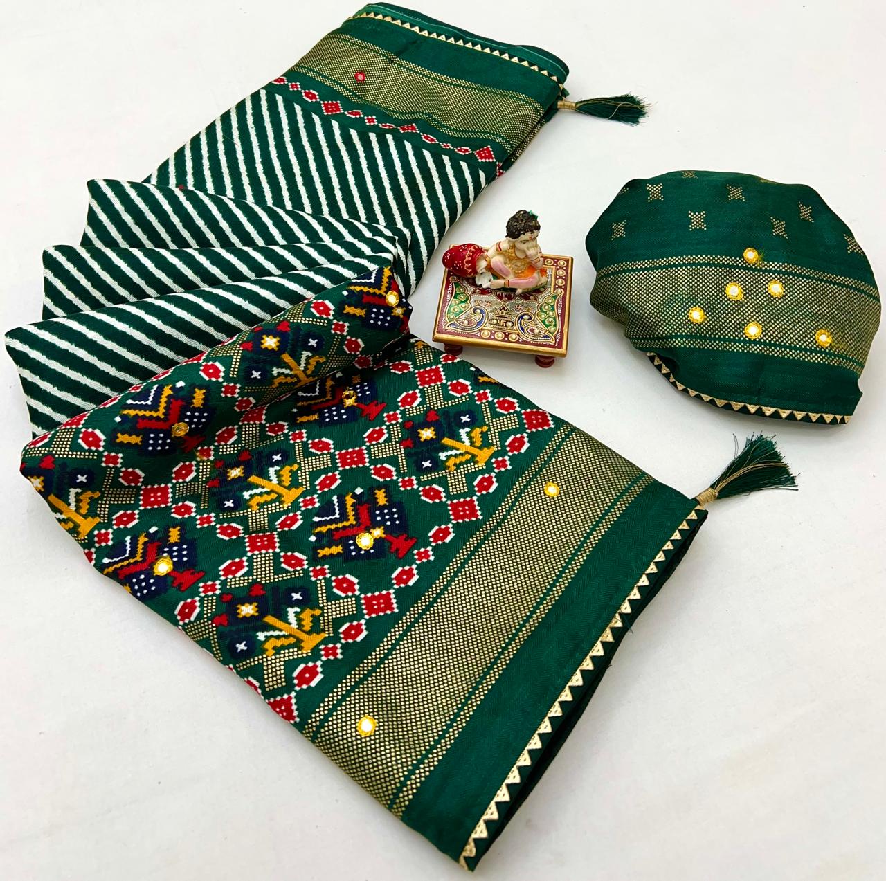 Emerald Royal Weave Pashmina Silk Saree