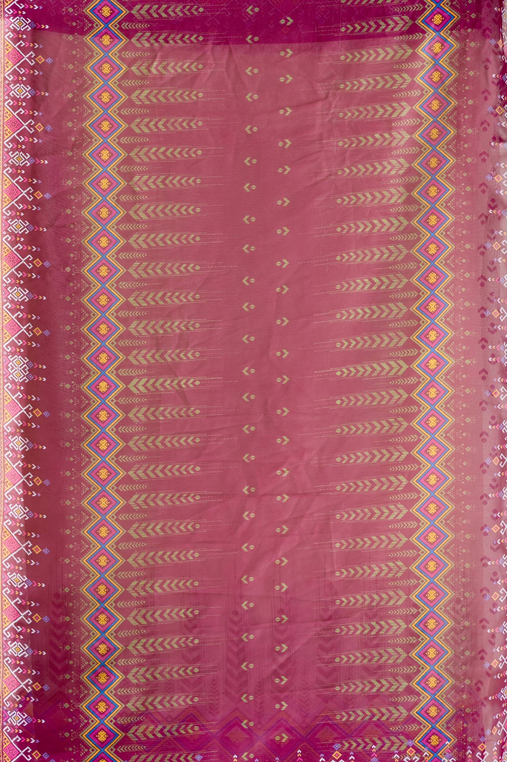 Cream Printed Georgette Saree with Designer Pallu