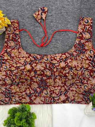 Pure Kalamkari Cotton Padded Blouse for Women