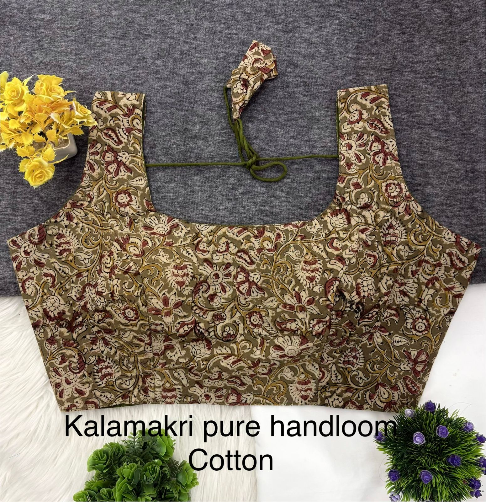 Pure Kalamkari Cotton Padded Blouse for Women