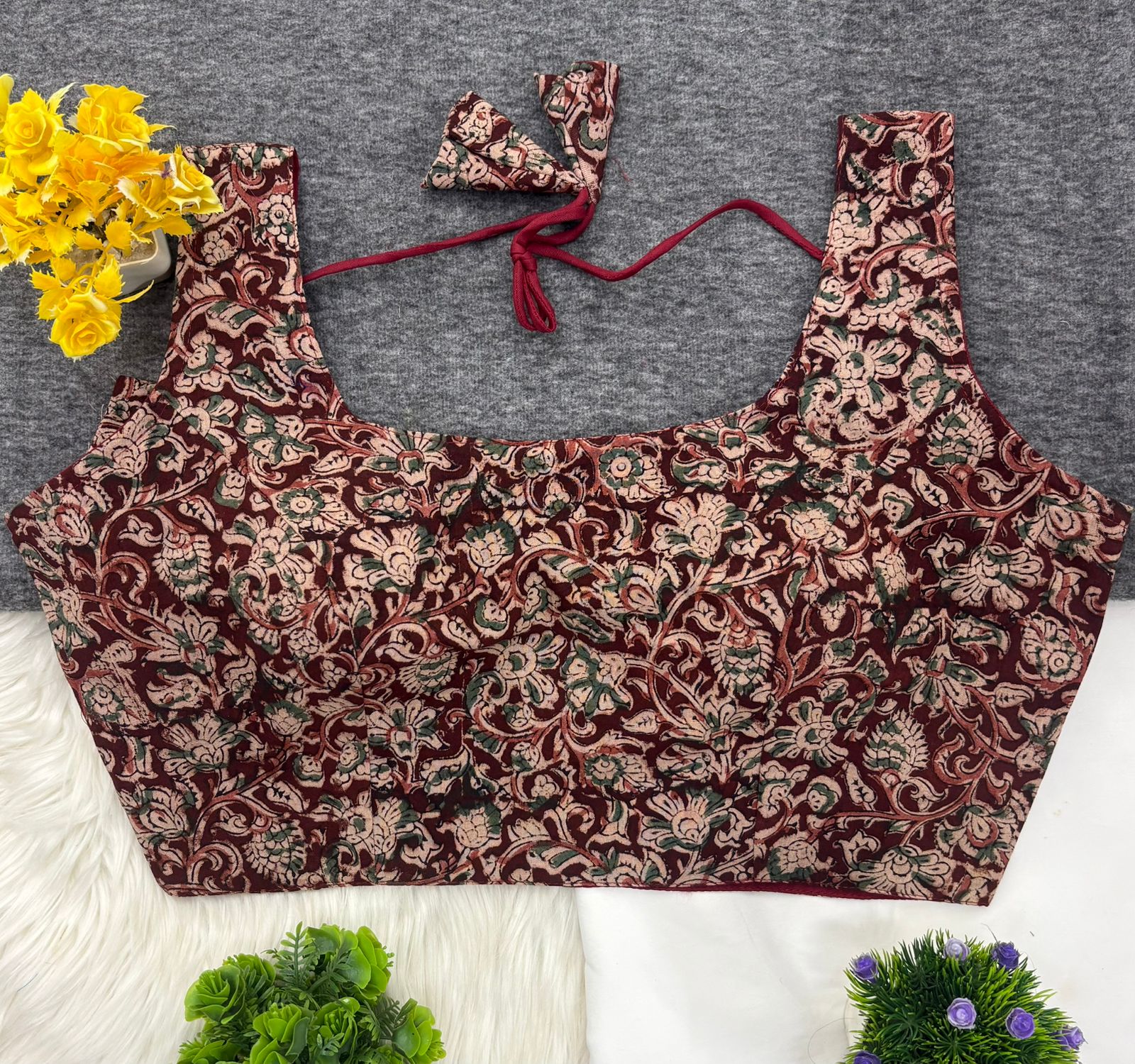 Pure Kalamkari Cotton Padded Blouse for Women