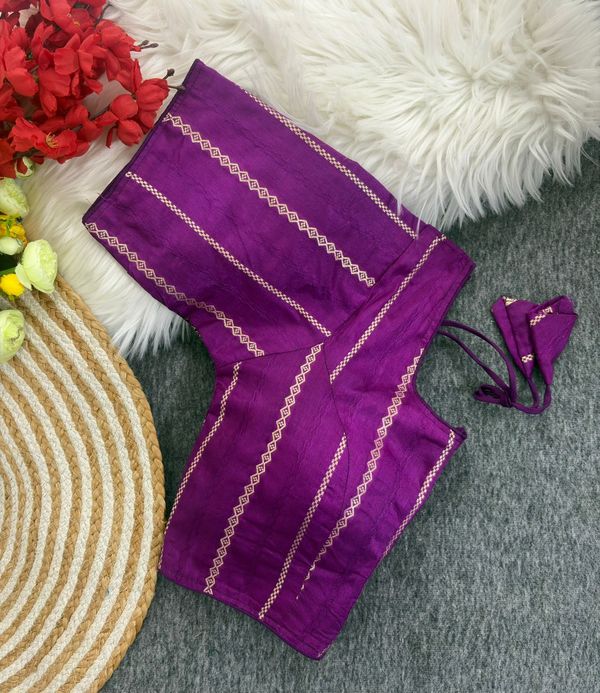 Banarasi Silk Golden Jari Padded Blouse For Women