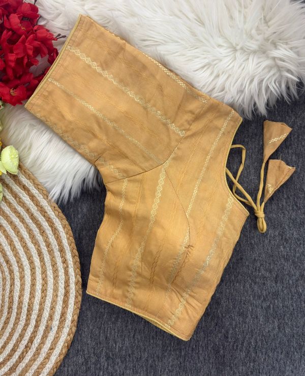 Banarasi Silk Golden Jari Padded Blouse for Women