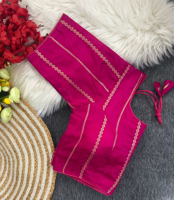 Banarasi Silk Golden Jari Padded Blouse for Women