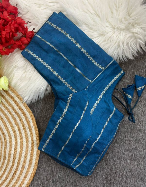 Banarasi Silk Golden Jari Padded Blouse for Women