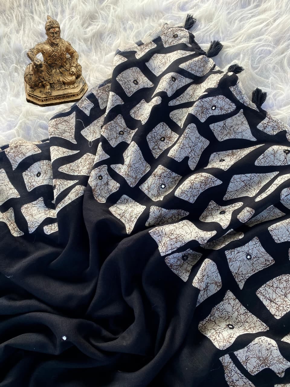 Premium Black Georgette Saree For Party Wear