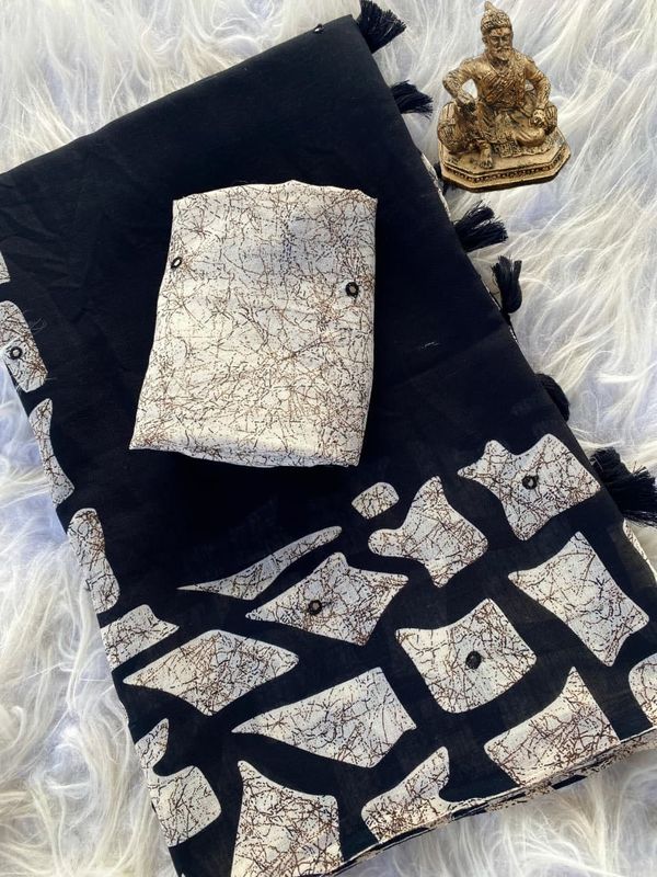 Premium Black Georgette Saree For Party Wear