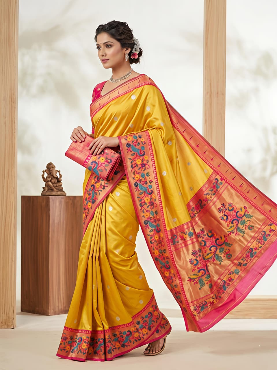 Banarasi Tissue Maharani Paithani Silk Saree with Pallu