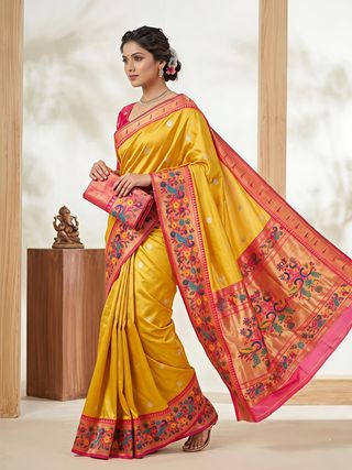 Banarasi Tissue Maharani Paithani Silk Saree with Pallu