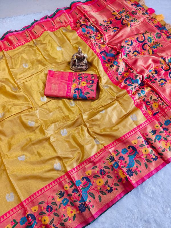 Banarasi Tissue Maharani Paithani Silk Saree with Pallu