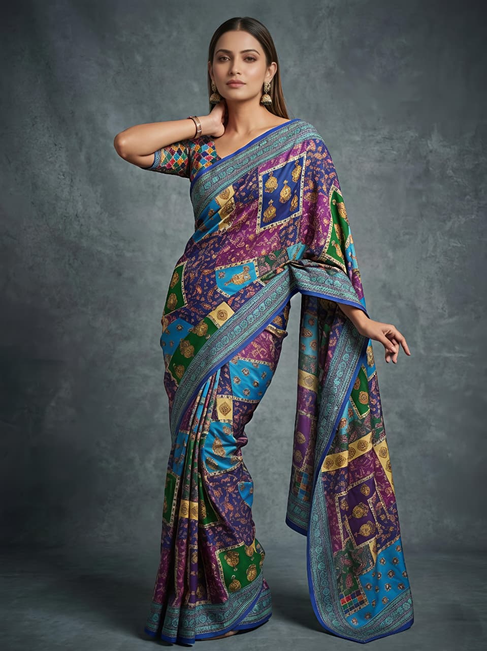 Royal Raj Gharana Mirror Work Designer Saree