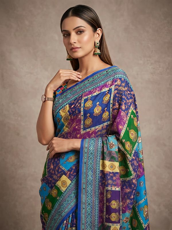 Royal Raj Gharana Mirror Work Designer Saree