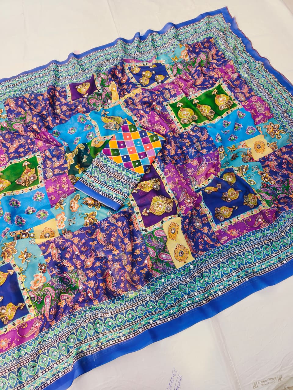 Royal Raj Gharana Mirror Work Designer Saree