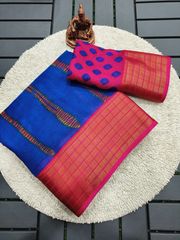 Festive Wear Blue Silk Saree for Women - Blue