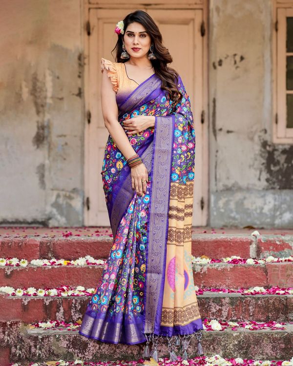 Elegant Royal Blue Silk Saree for Festive & Wedding Wear