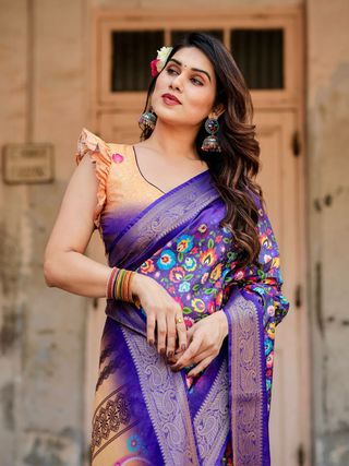 Elegant Royal Blue Silk Saree for Festive & Wedding Wear