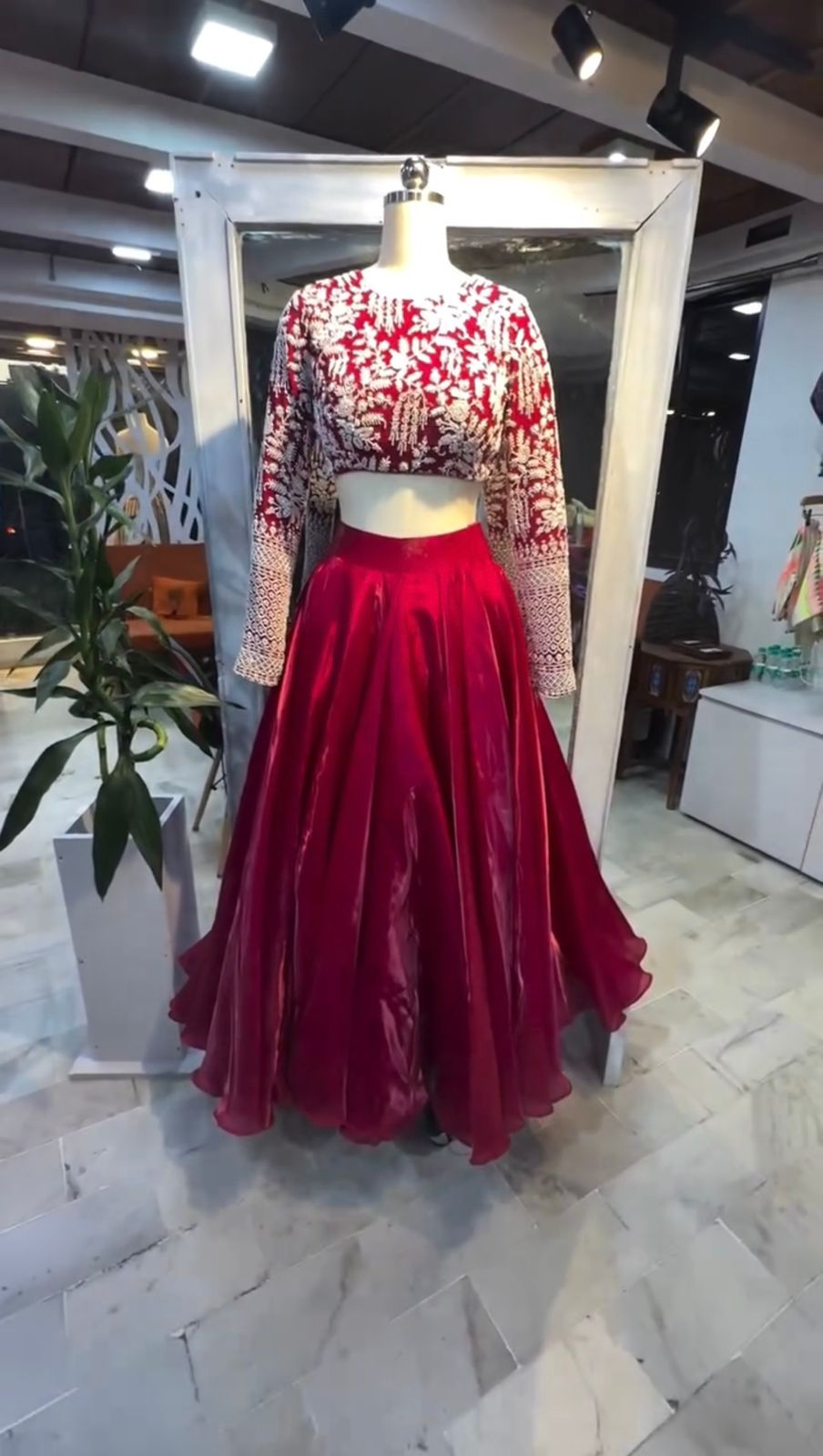 Wine Pink Embroidered Silk Lehenga Set Online