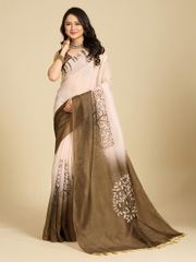 Beige Grace Cotton Silk Saree for Daily Wear - Beige