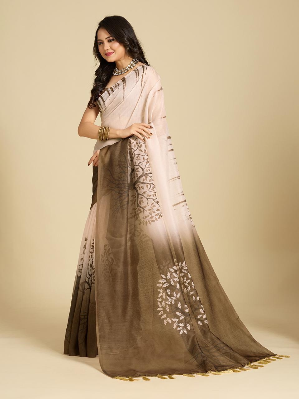 Beige Grace Cotton Silk Saree for Daily Wear