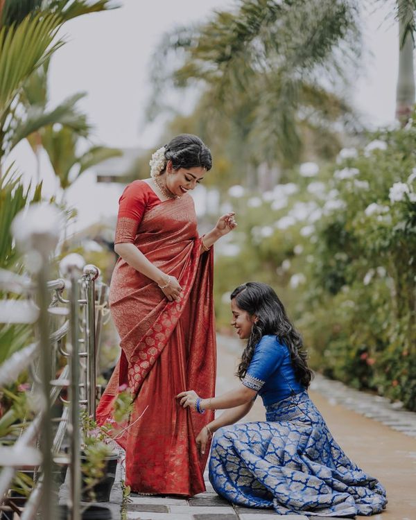 Red Lichi Silk Saree with Rich Golden Jacquard Work