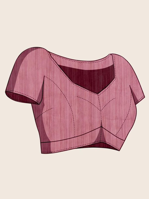 Elegant Pink Floral Cotton Designer Saree with Blouse