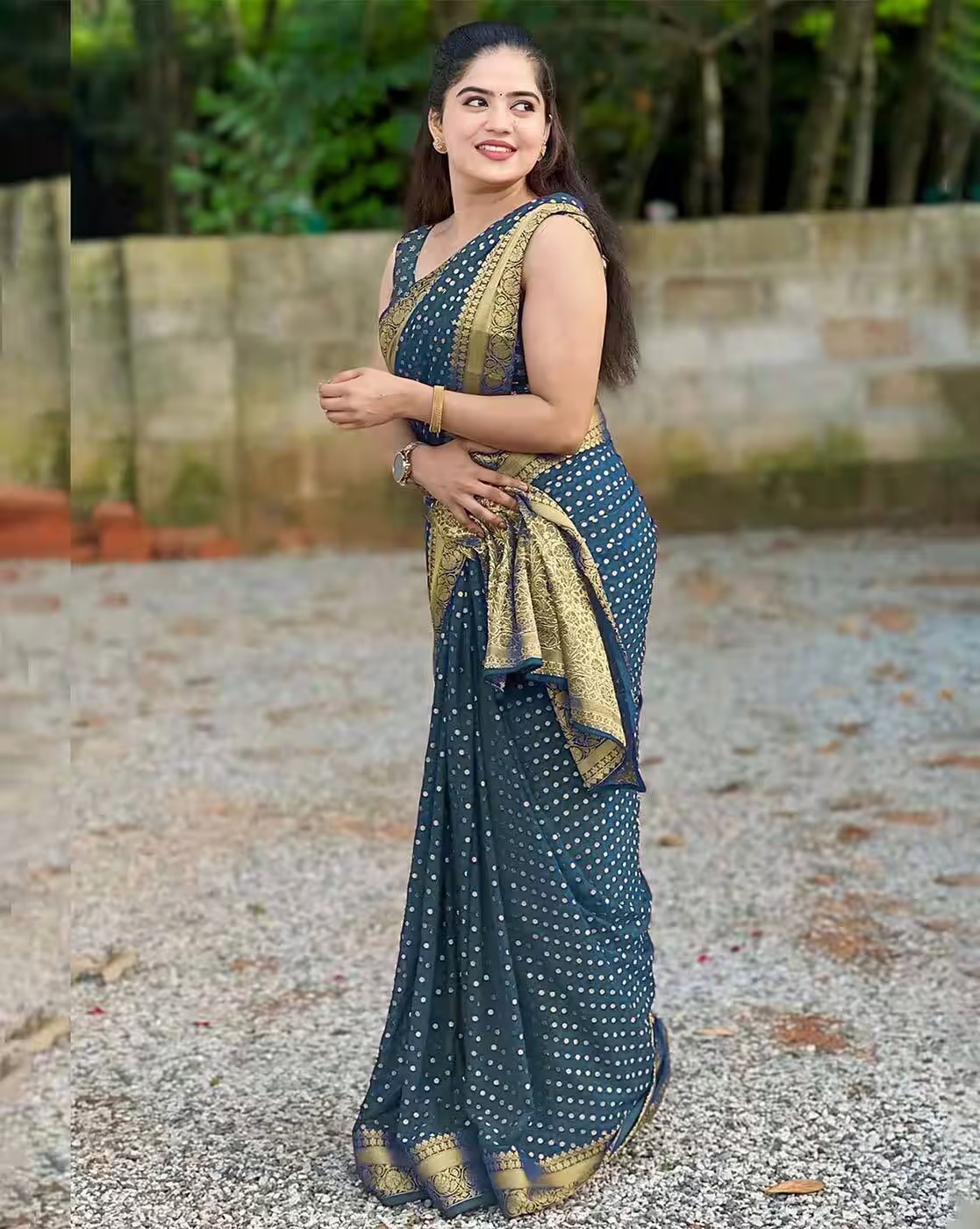 Blue Lichi Silk Jacquard Saree with Elegant Rich Pallu