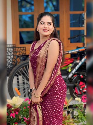 Maroon Lichi Silk Jacquard Saree with Rich Pallu