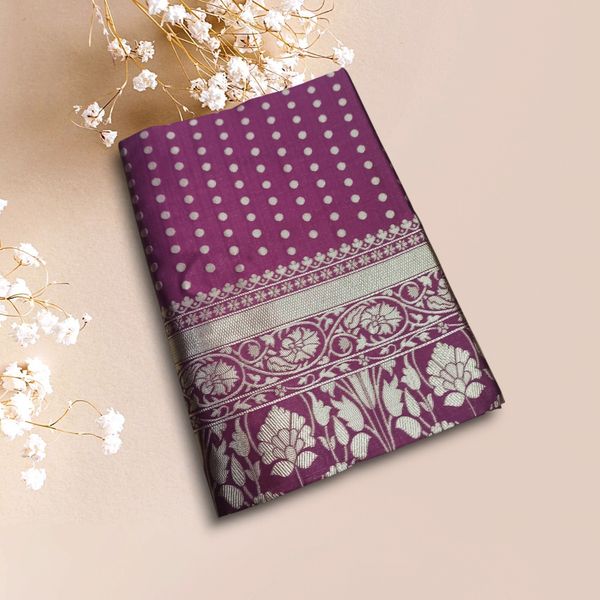 Maroon Lichi Silk Jacquard Saree with Rich Pallu