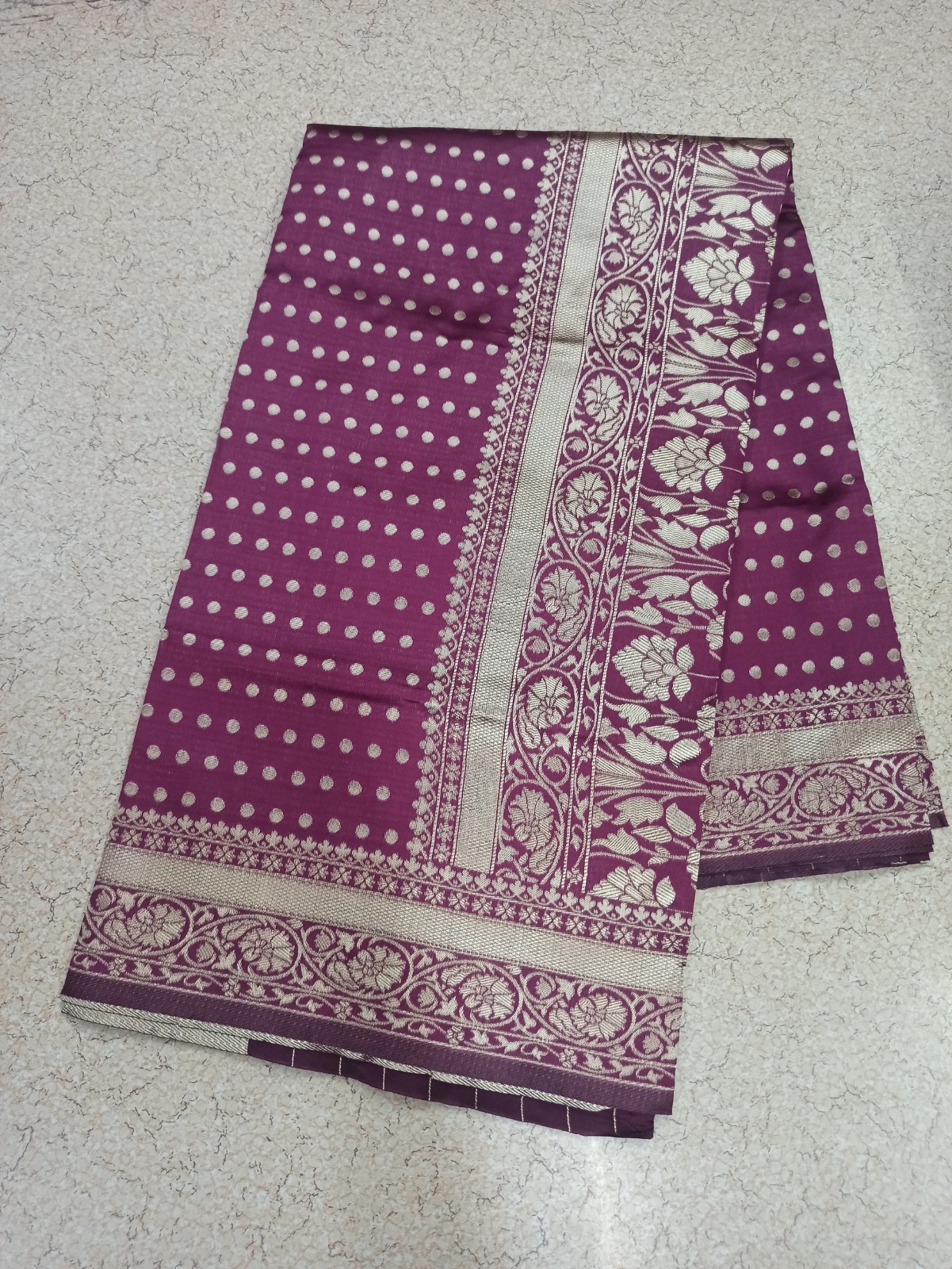 Maroon Lichi Silk Jacquard Saree with Rich Pallu