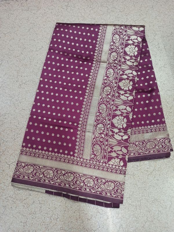 Maroon Lichi Silk Jacquard Saree with Rich Pallu