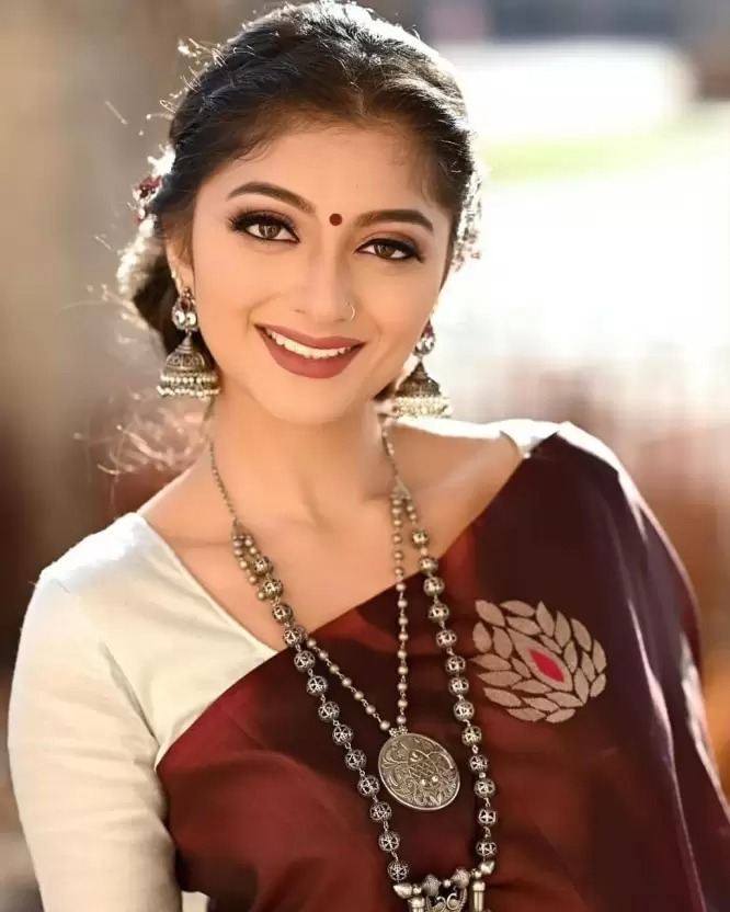 Maroon Soft Lichi Silk Saree with Silver Zari & Jacquard Border