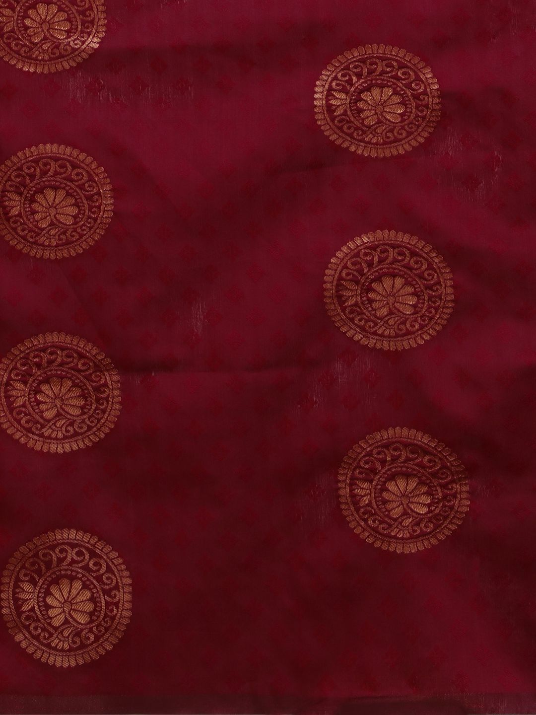 Maroon Banarasi Soft Silk Saree with Classic Zari Motifs