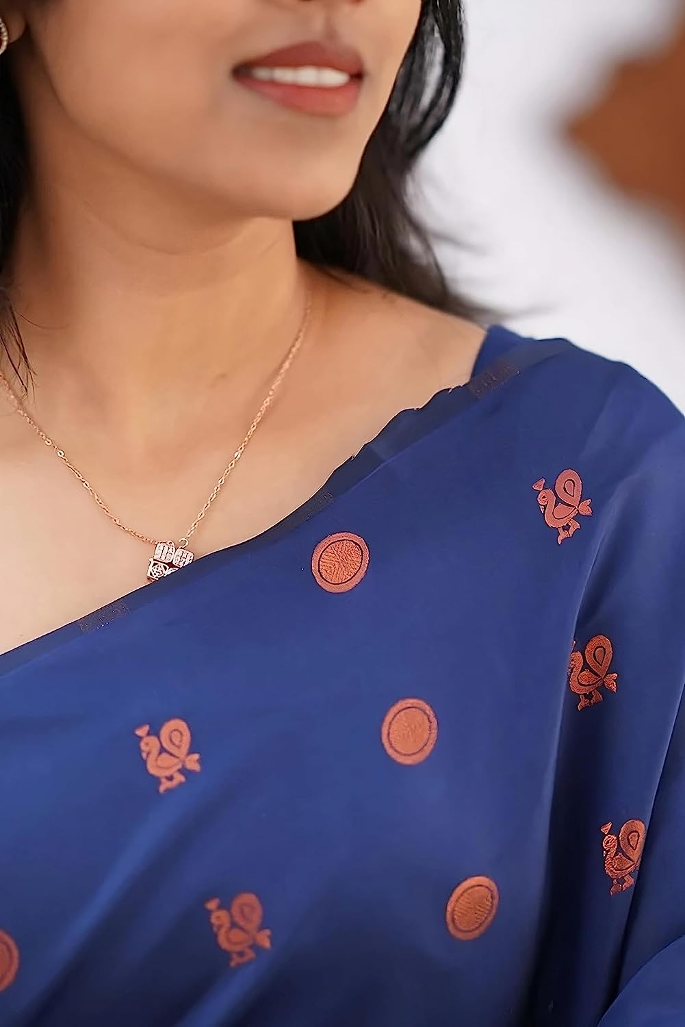 Navy Blue Zari Woven Banarasi Silk Saree Online