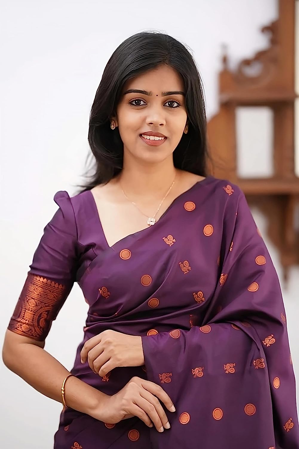 Wedding Special Purple Banarasi Silk Saree for Women