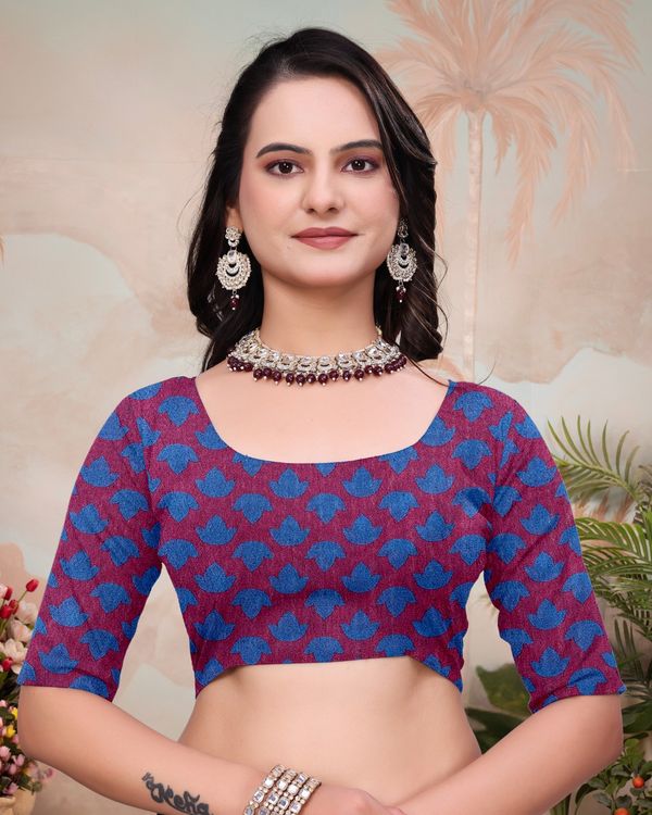 Maroon Designer Mal Cotton Saree with Rich Pallu