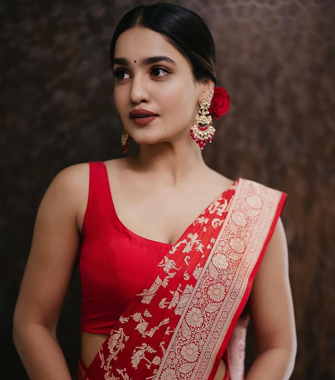 Red Banarasi Soft Silk Saree with Traditional Zari Work