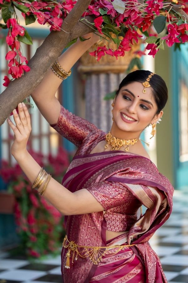 Pink Banarasi Soft Silk Saree with Rich Zari Work