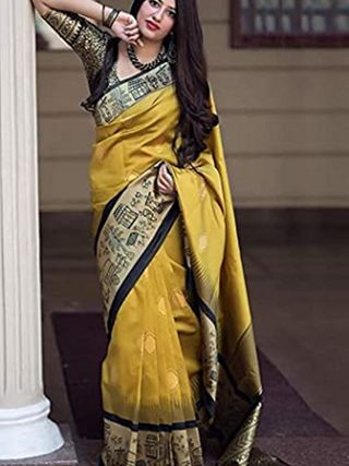 Heritage Mustard Jacquard Silk Saree