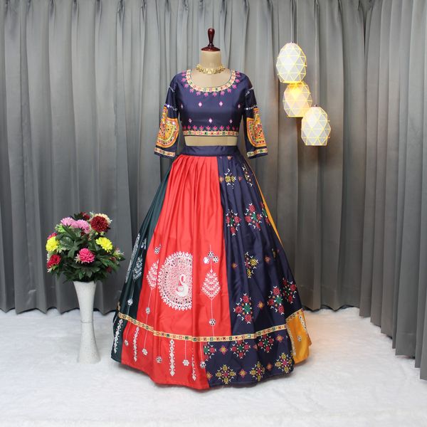 Stylish Multicolor Butter Silk Lehenga Choli Set