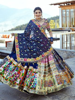 Exclusive Blue Traditional Navratri Lehenga Choli