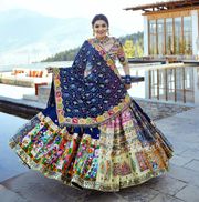 Exclusive Blue Traditional Navratri Lehenga Choli - Blue