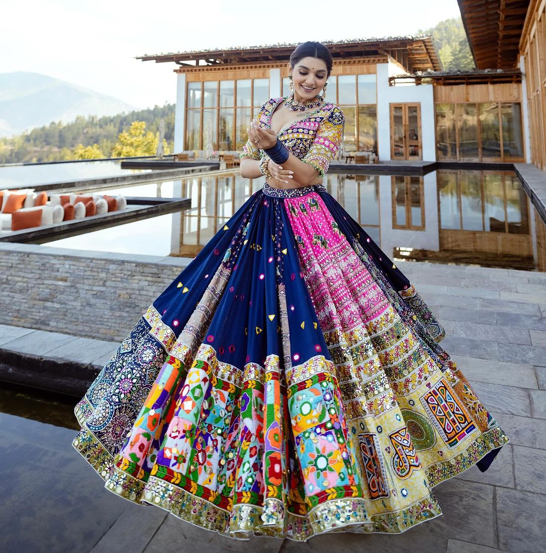 Exclusive Blue Traditional Navratri Lehenga Choli