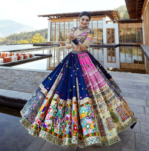 Exclusive Blue Traditional Navratri Lehenga Choli