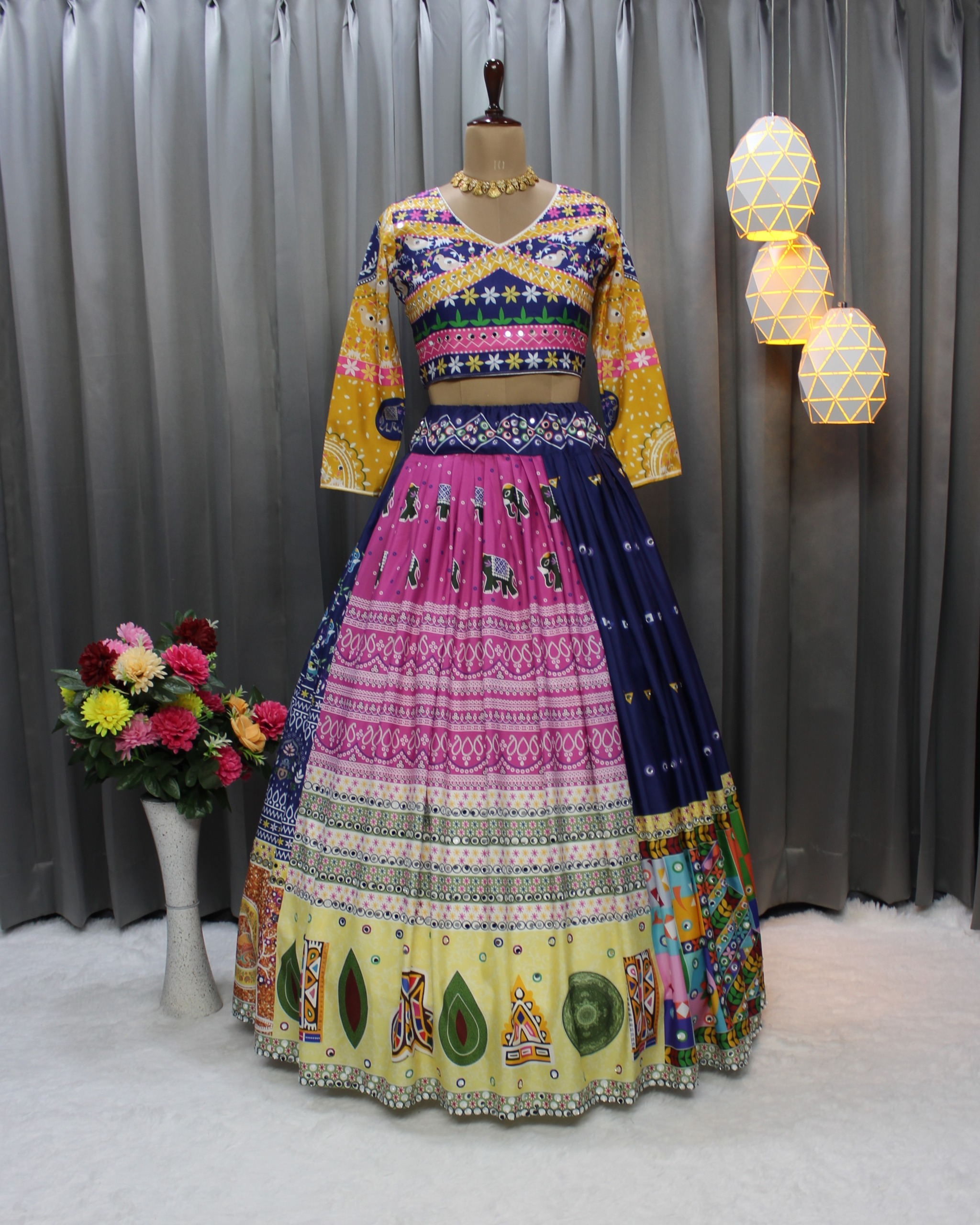 Exclusive Blue Traditional Navratri Lehenga Choli