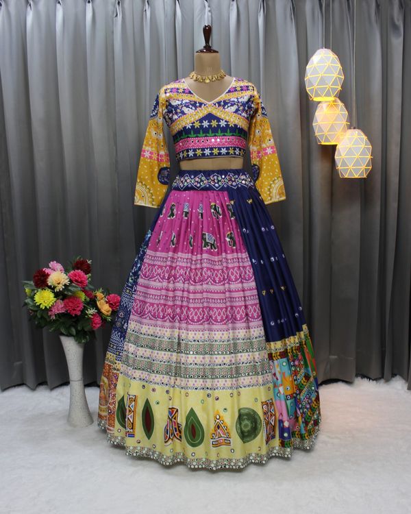 Exclusive Blue Traditional Navratri Lehenga Choli