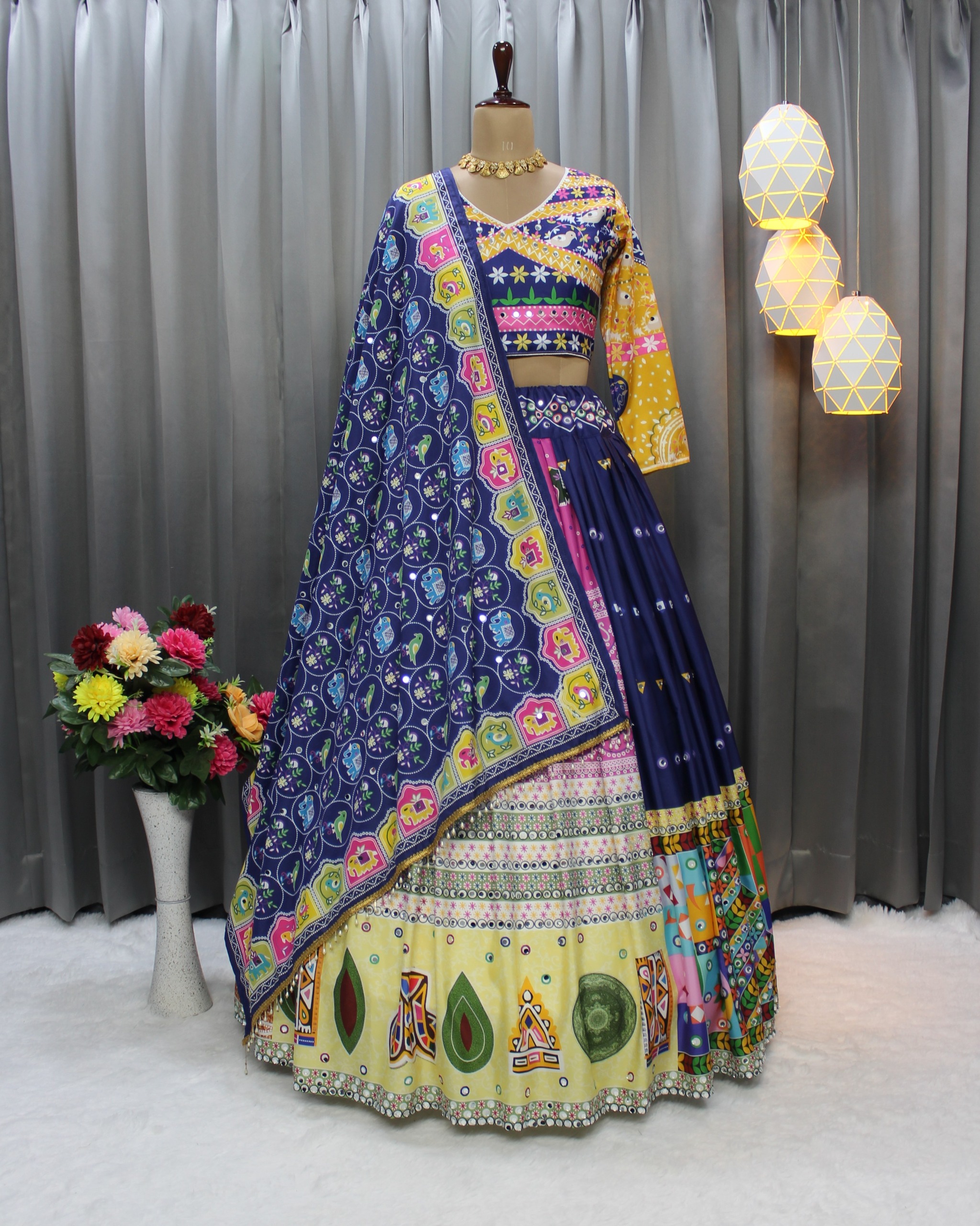 Exclusive Blue Traditional Navratri Lehenga Choli
