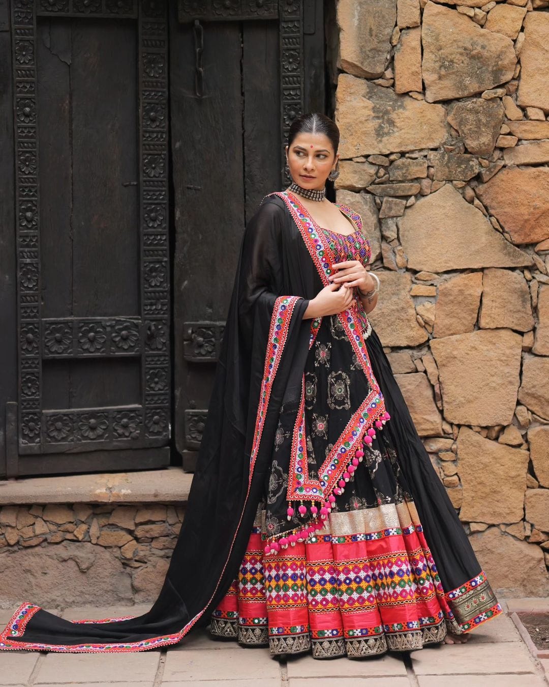 Designer Black Garba Lehenga Choli for Festive Season