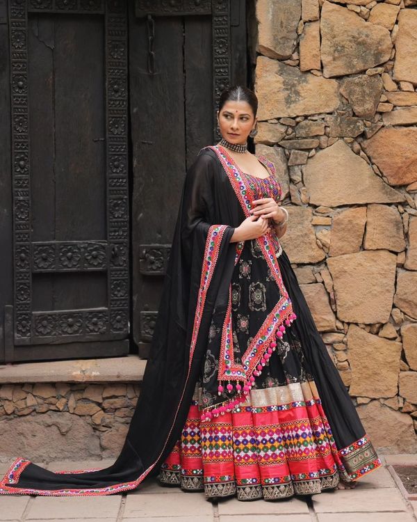Designer Black Garba Lehenga Choli for Festive Season