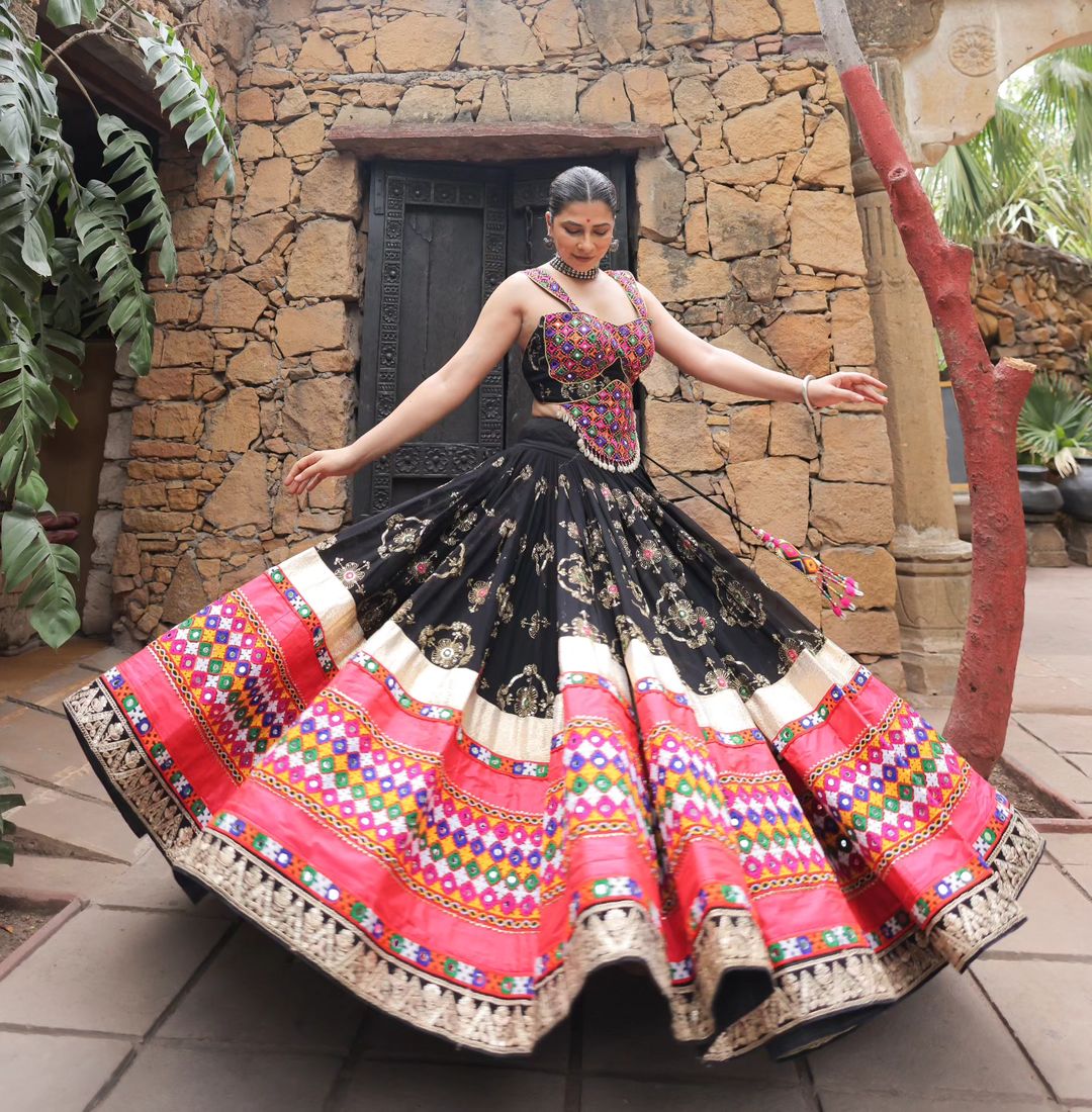 Designer Black Garba Lehenga Choli for Festive Season