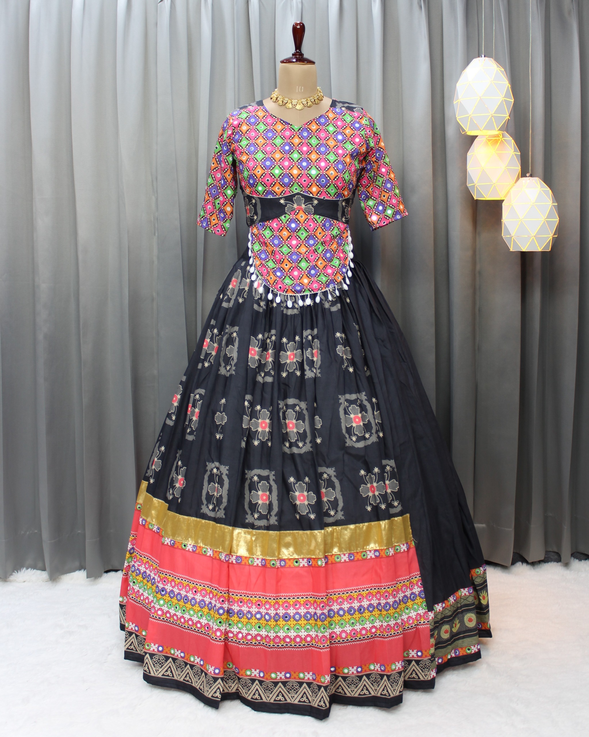 Designer Black Garba Lehenga Choli for Festive Season